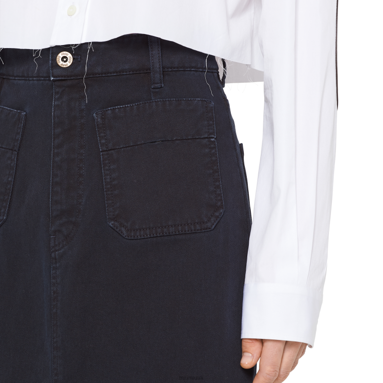 Ready To Wear Garment-dyed Drill Midi-skirt Miu Miu XH28Z870 Navy