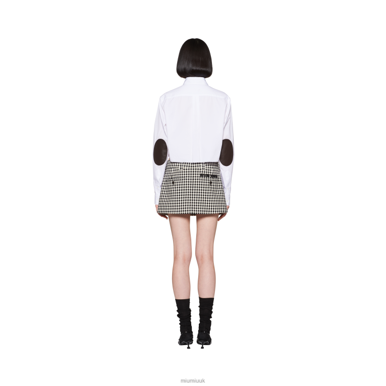 Ready To Wear Gingham Check Skirt Miu Miu XH28Z855 White/Black