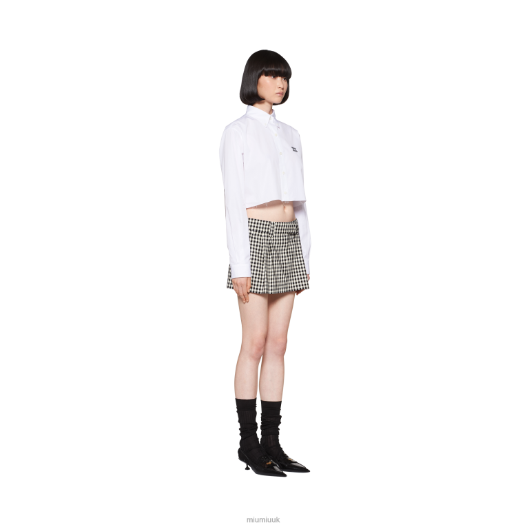 Ready To Wear Gingham Check Skirt Miu Miu XH28Z855 White/Black