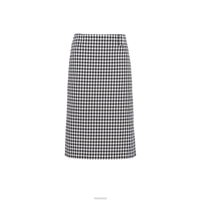 Ready To Wear Gingham Check Skirt Miu Miu XH28Z863 White/Black
