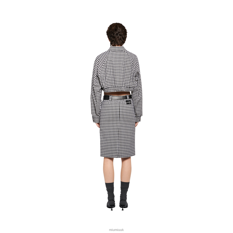 Ready To Wear Gingham Check Skirt Miu Miu XH28Z863 White/Black