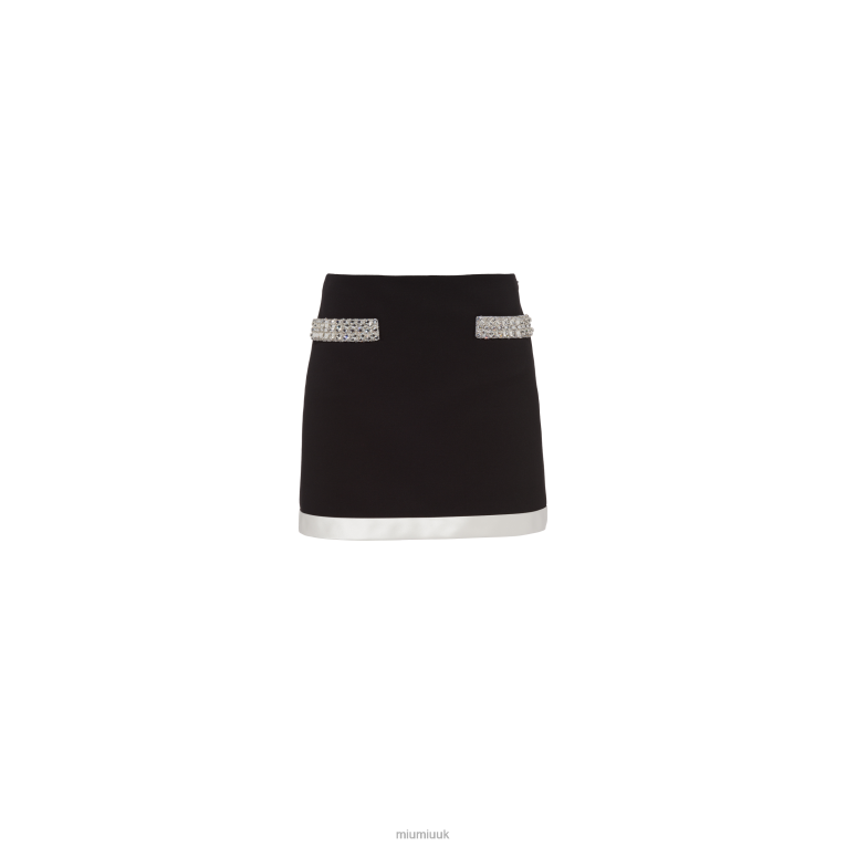 Ready To Wear Grain De Poudre Mini Skirt Miu Miu XH28Z885 Black