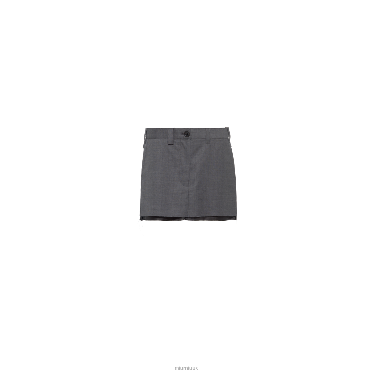 Ready To Wear Grisaille Mini Skirt Miu Miu XH28Z888 Slate Gray