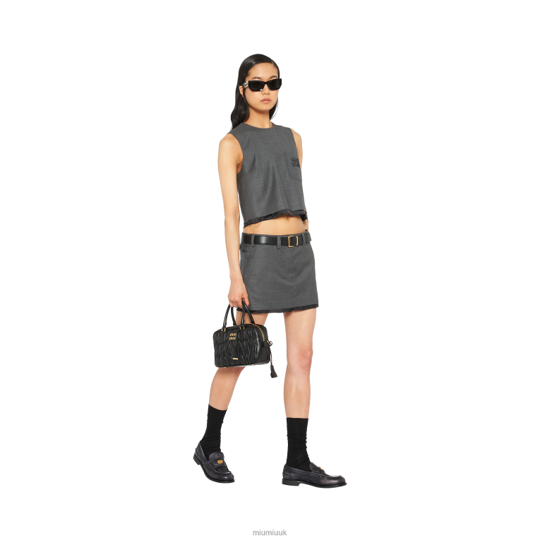 Ready To Wear Grisaille Mini Skirt Miu Miu XH28Z888 Slate Gray