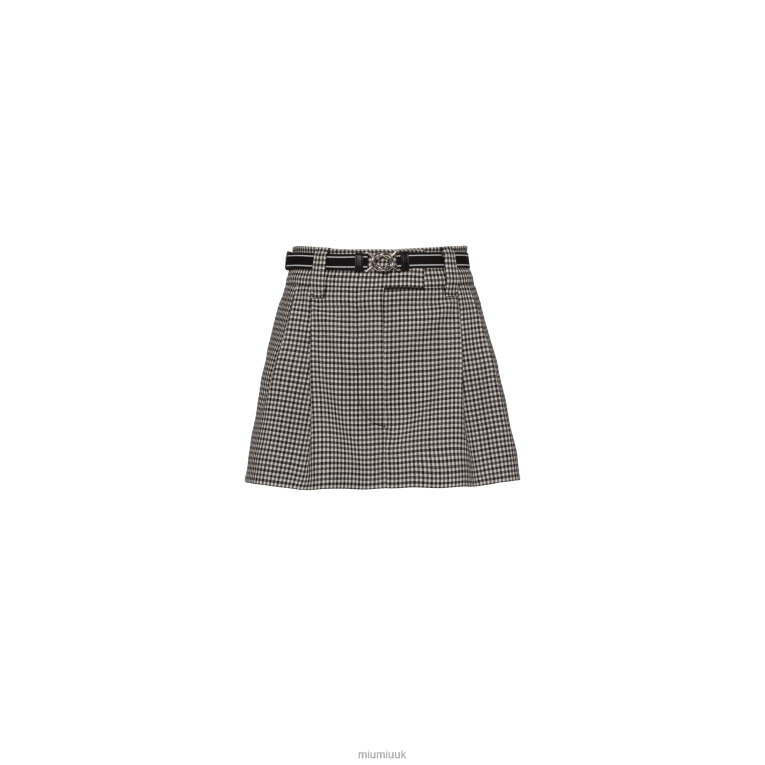 Ready To Wear Houndstooth Check Miniskirt Miu Miu XH28Z913 Black
