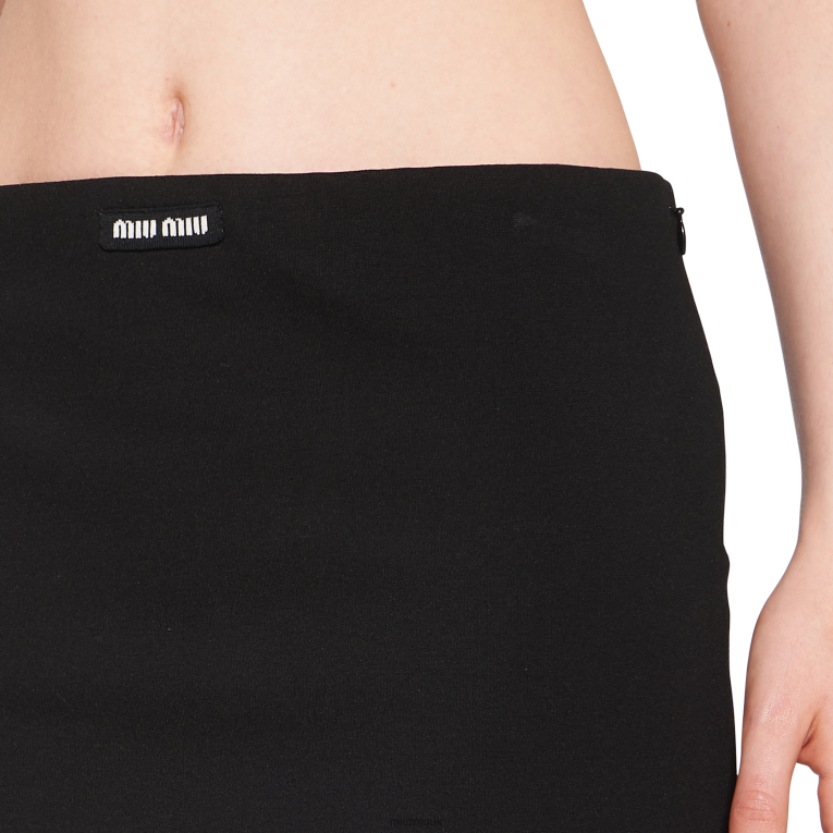 Ready To Wear Jersey Miniskirt With Logo Miu Miu XH28Z903 Black