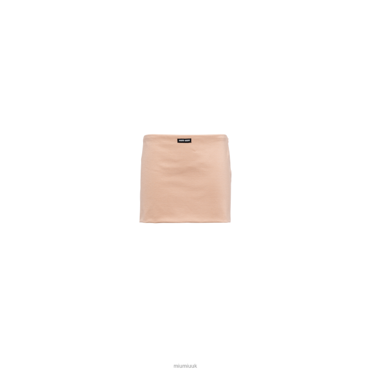 Ready To Wear Jersey Miniskirt With Logo Miu Miu XH28Z904 Powder Pink