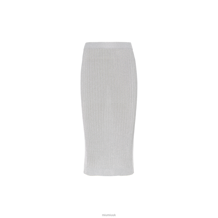 Ready To Wear Lame Skirt Miu Miu XH28Z787 Silver