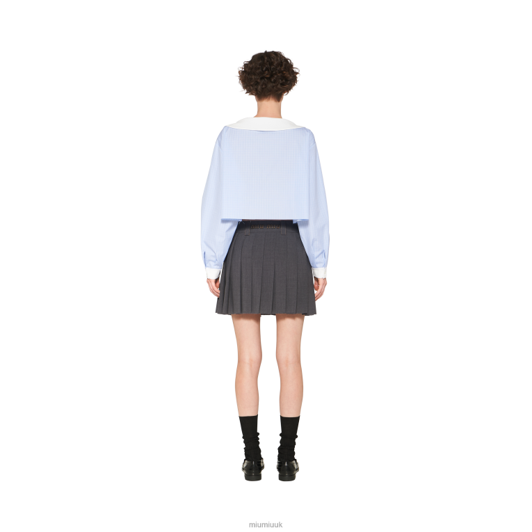 Ready To Wear Light Wool Miniskirt Miu Miu XH28Z861 Slate Gray