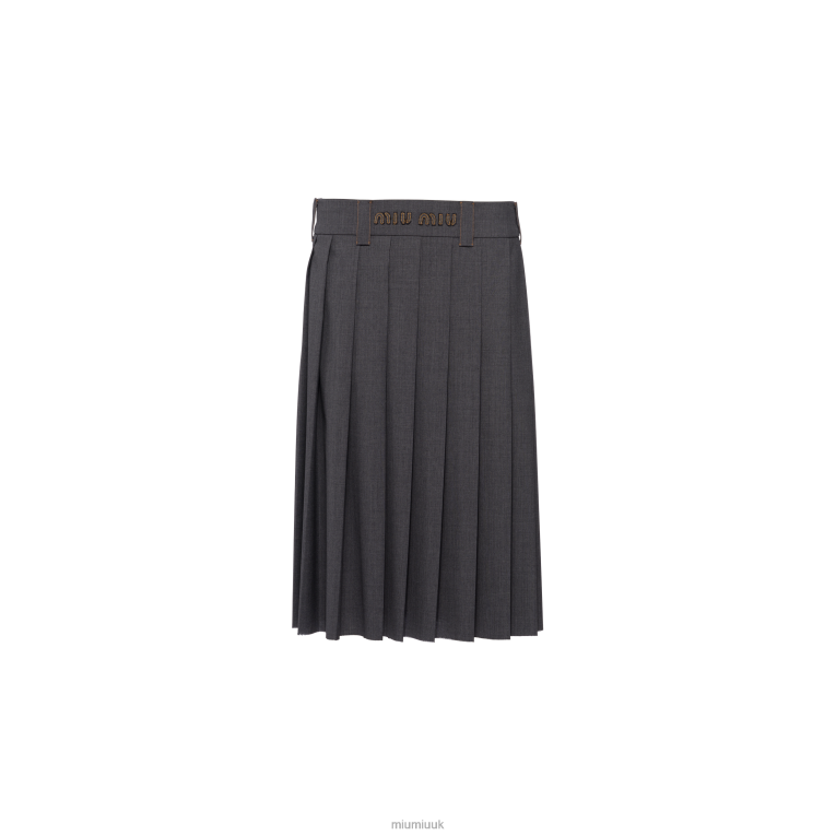 Ready To Wear Light Wool Skirt Miu Miu XH28Z854 Slate Gray