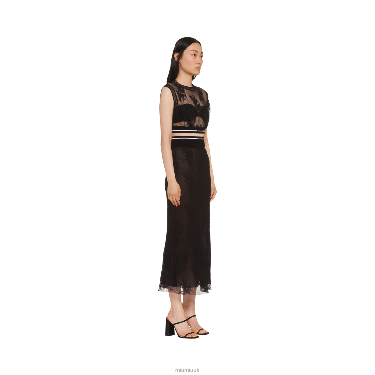 Ready To Wear Long Lace Skirt Miu Miu XH28Z878 Black