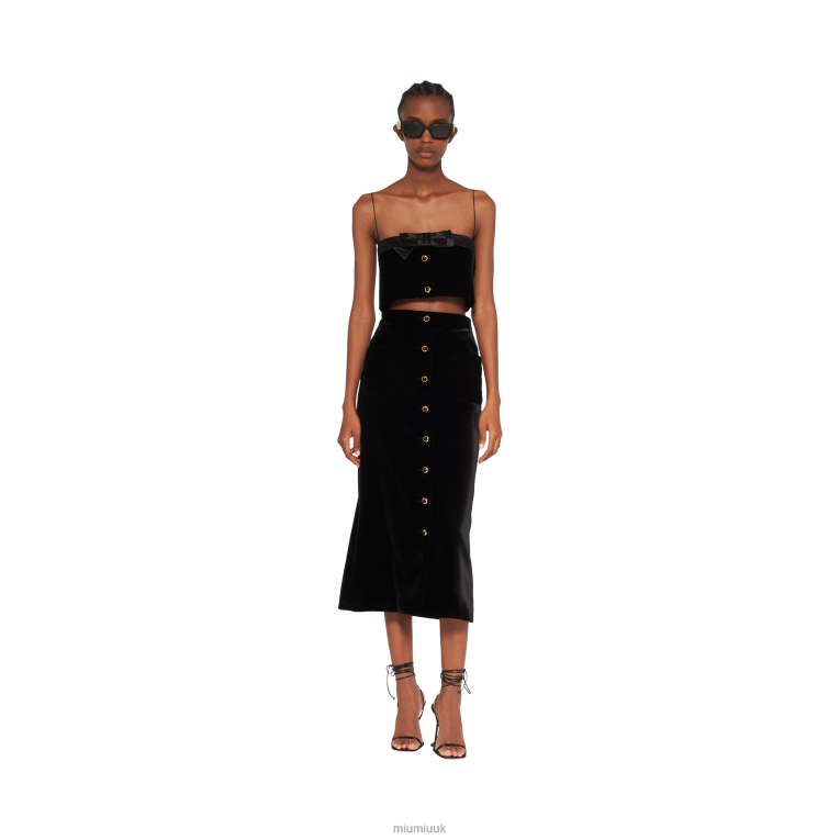 Ready To Wear Long Velvet Skirt Miu Miu XH28Z882 Black