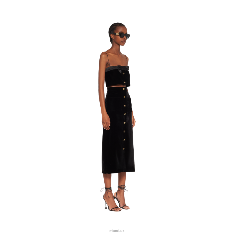 Ready To Wear Long Velvet Skirt Miu Miu XH28Z882 Black
