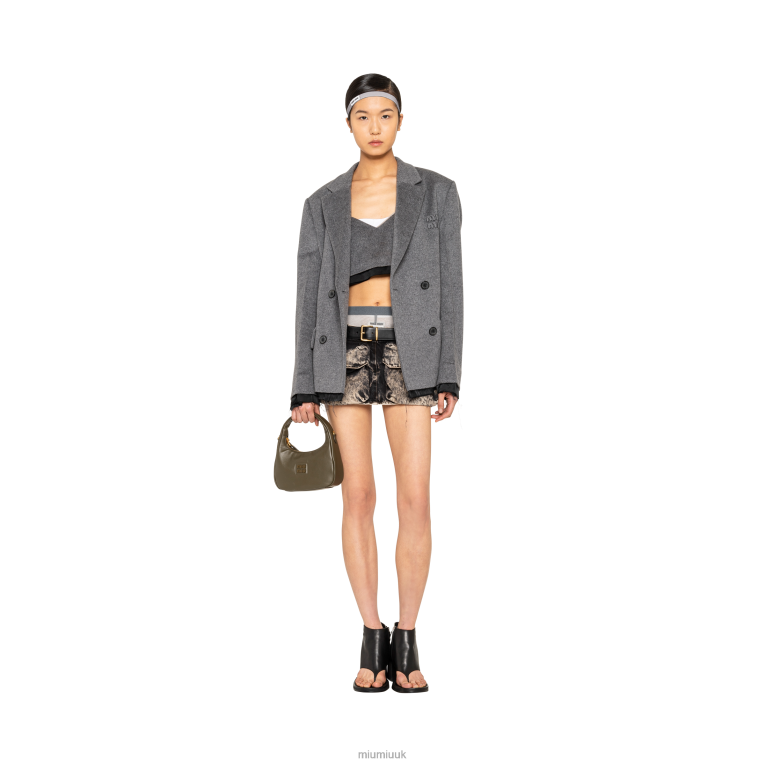 Ready To Wear Marbleized Denim Miniskirt Miu Miu XH28Z843 Black