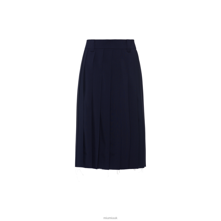 Ready To Wear Mohair Fabric Skirt Miu Miu XH28Z921 Navy