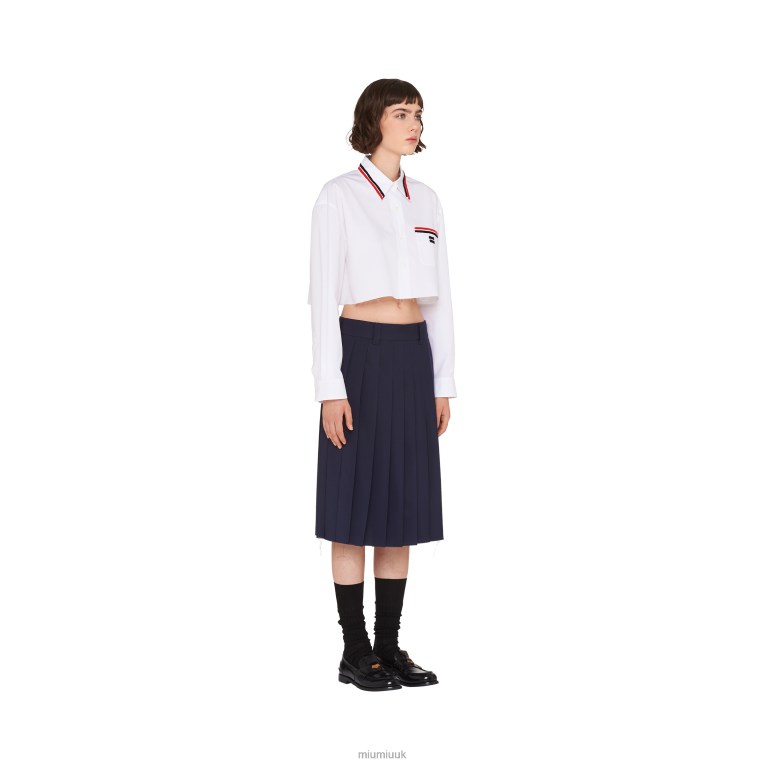 Ready To Wear Mohair Fabric Skirt Miu Miu XH28Z921 Navy