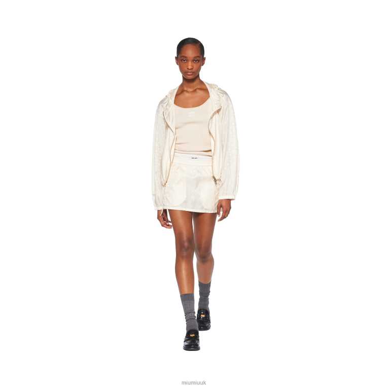 Ready To Wear Nylon Miniskirt Miu Miu XH28Z842 Ivory
