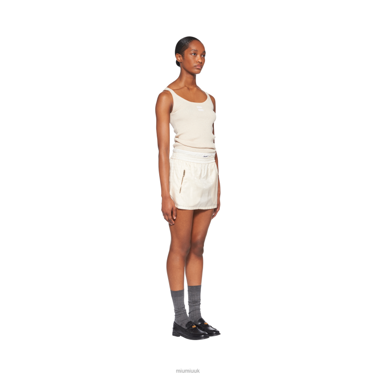 Ready To Wear Nylon Miniskirt Miu Miu XH28Z842 Ivory