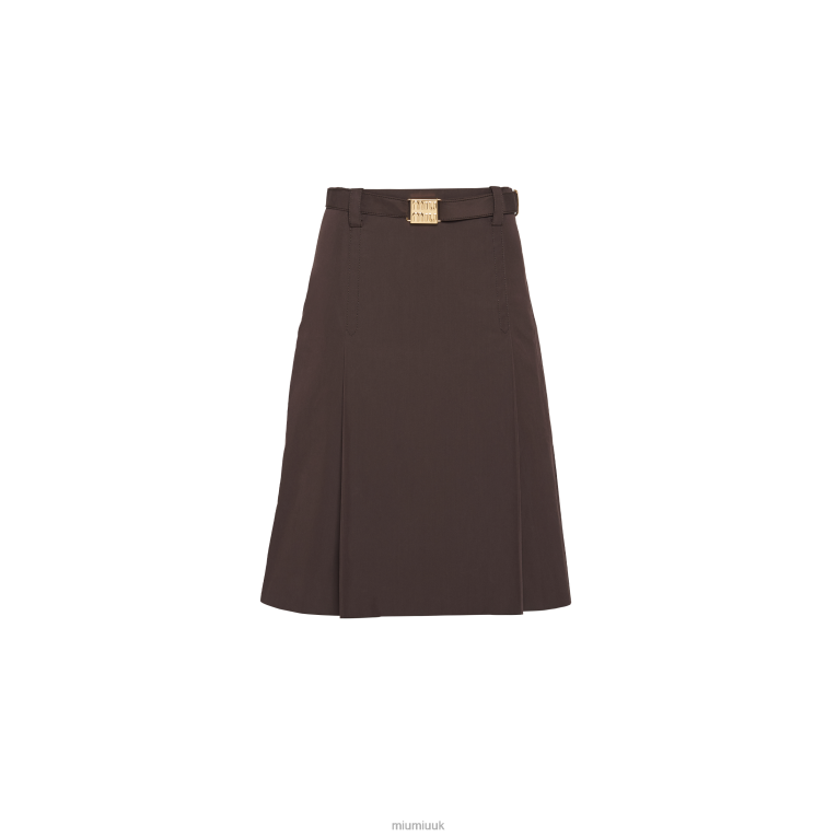 Ready To Wear Panama Cotton Skirt Miu Miu XH28Z833 Cocoa Brown