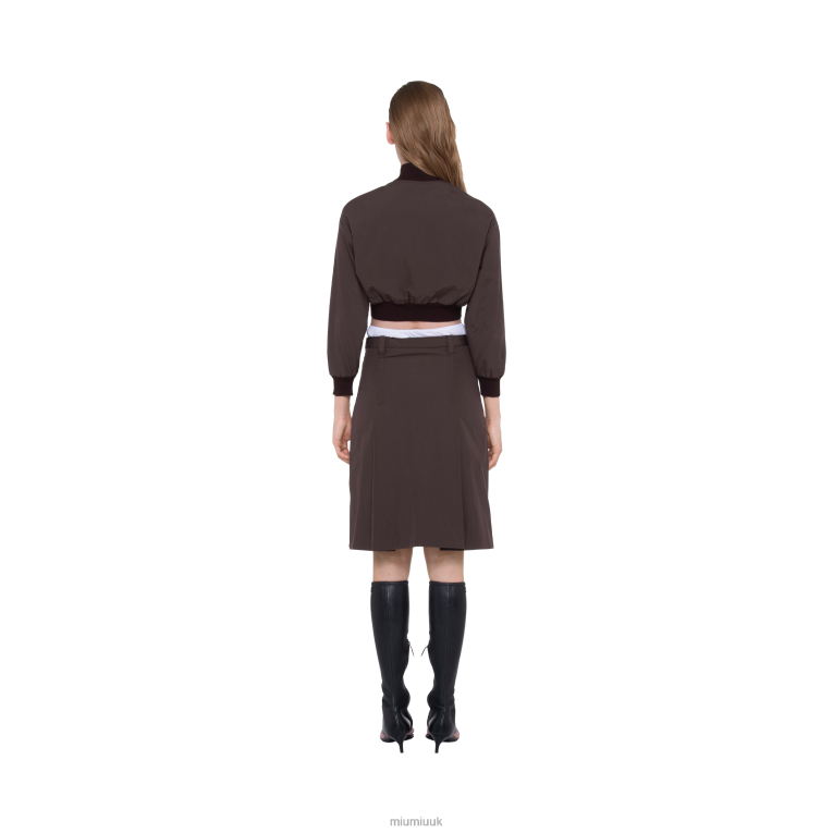 Ready To Wear Panama Cotton Skirt Miu Miu XH28Z833 Cocoa Brown