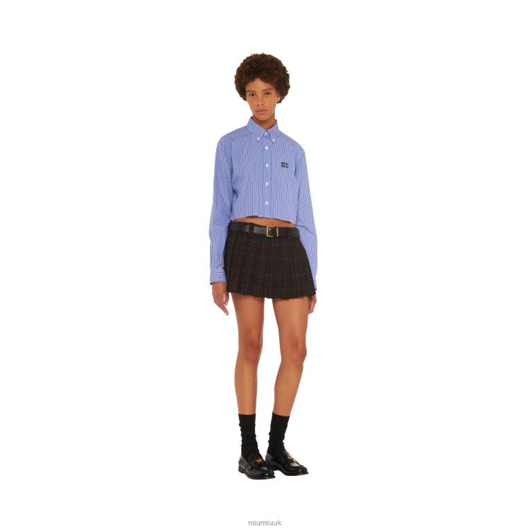 Ready To Wear Plaid Miniskirt Miu Miu XH28Z896 Ebony
