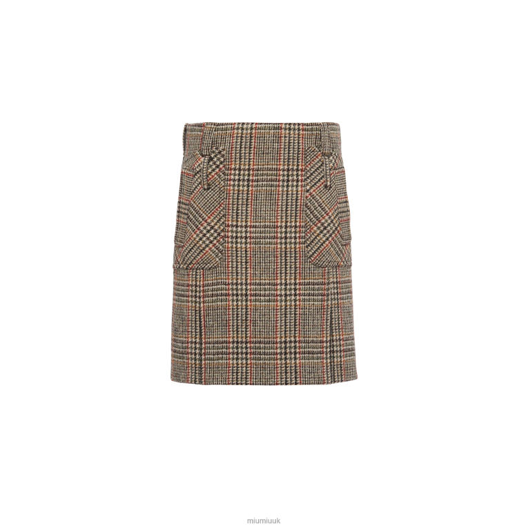 Ready To Wear Plaid Skirt Miu Miu XH28Z892 Rust
