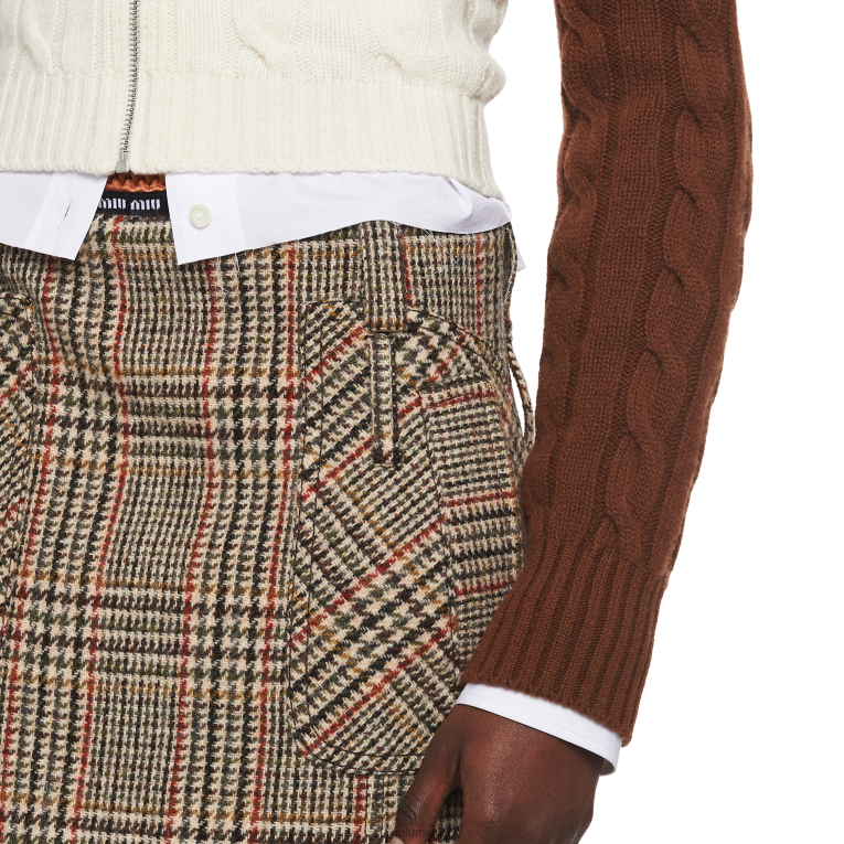 Ready To Wear Plaid Skirt Miu Miu XH28Z892 Rust