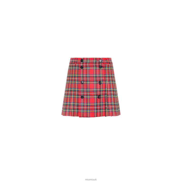 Ready To Wear Plaid Skirt Miu Miu XH28Z919 Red