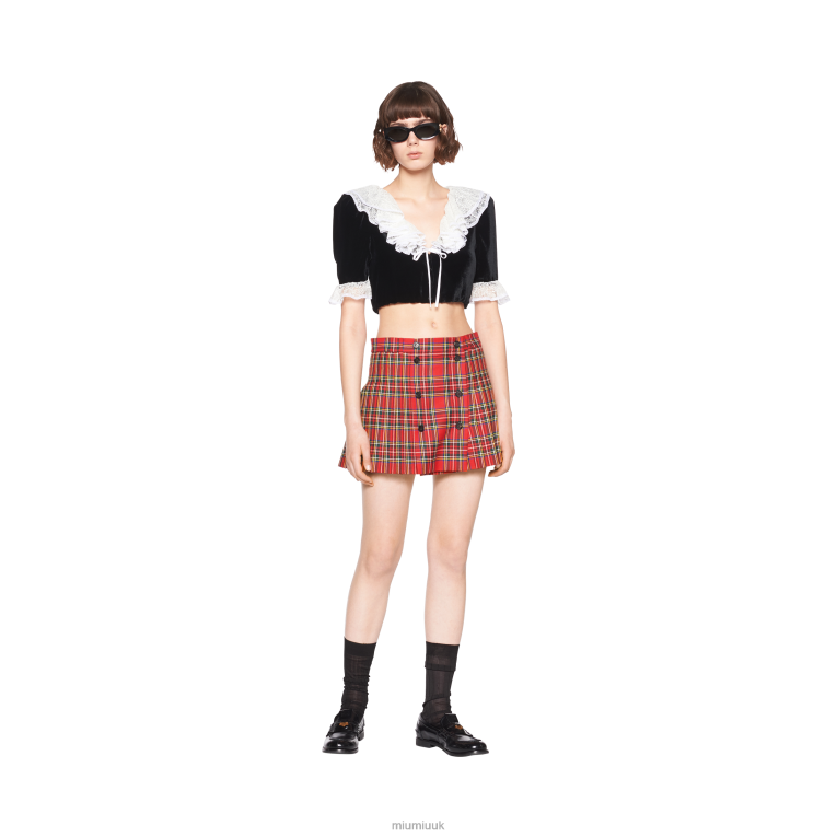 Ready To Wear Plaid Skirt Miu Miu XH28Z919 Red