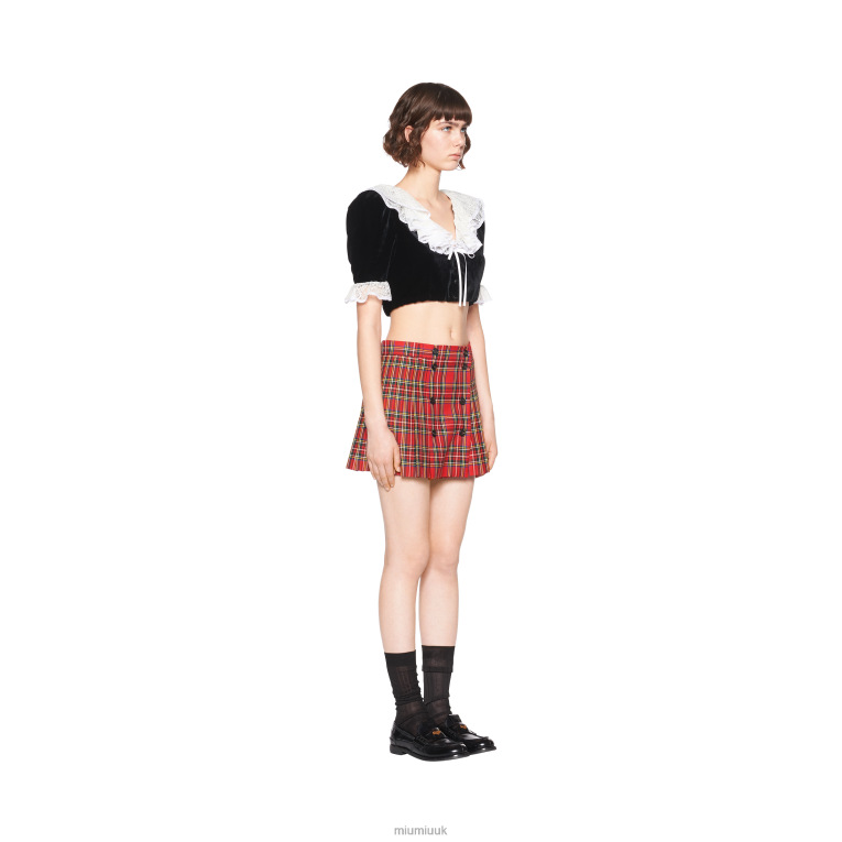 Ready To Wear Plaid Skirt Miu Miu XH28Z919 Red
