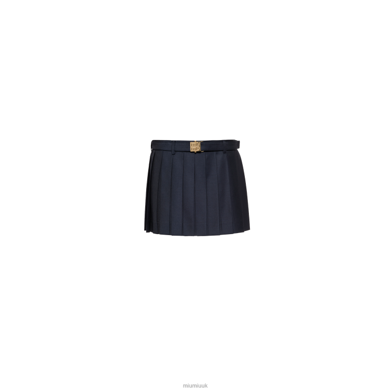 Ready To Wear Pleated Batavia Miniskirt Miu Miu XH28Z834 Navy