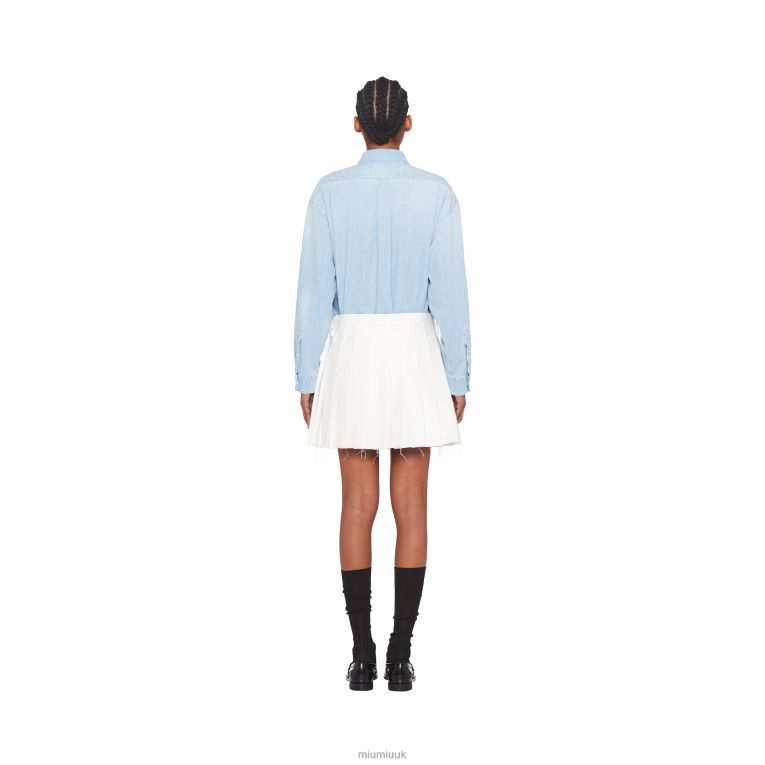 Ready To Wear Pleated Chino Miniskirt Miu Miu XH28Z922 White