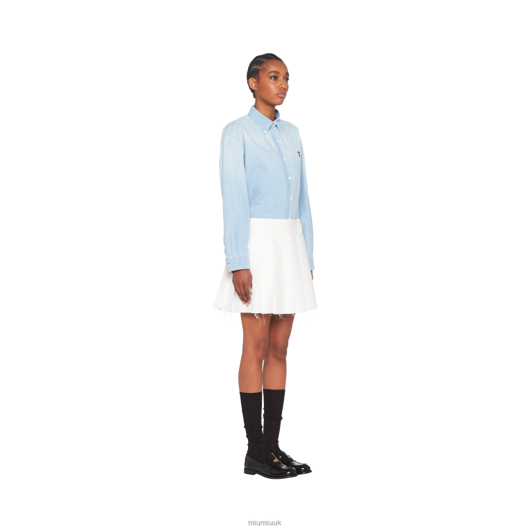 Ready To Wear Pleated Chino Miniskirt Miu Miu XH28Z922 White
