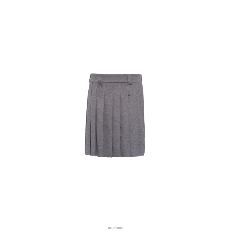 Ready To Wear Pleated Velour Skirt Miu Miu XH28Z893 Grey