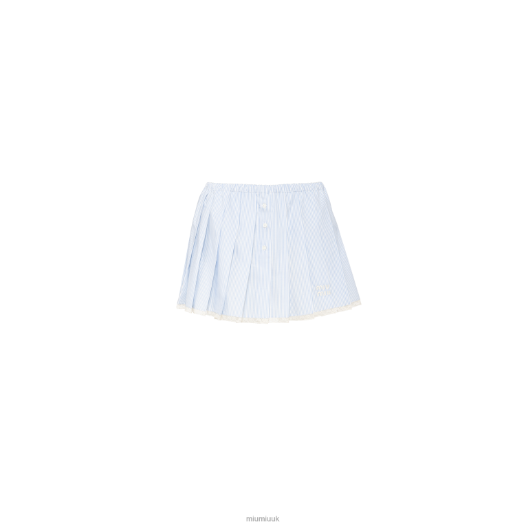 Ready To Wear Poplin Miniskirt Miu Miu XH28Z835 White/Light Blue
