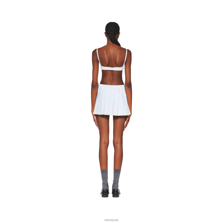 Ready To Wear Poplin Miniskirt Miu Miu XH28Z835 White/Light Blue
