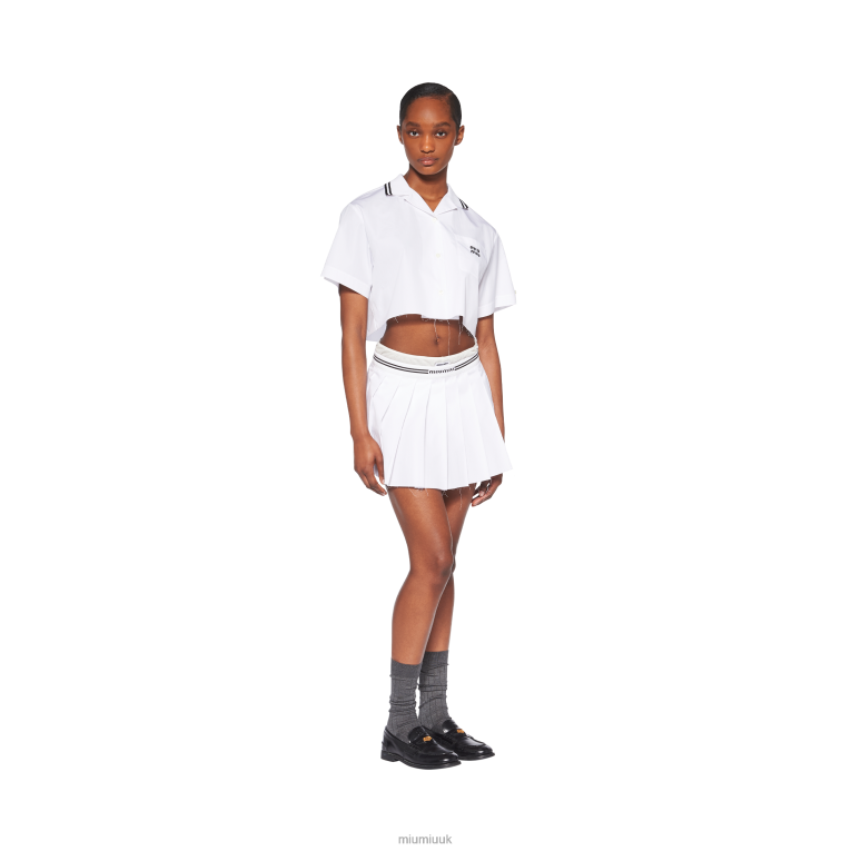 Ready To Wear Poplin Miniskirt Miu Miu XH28Z836 White