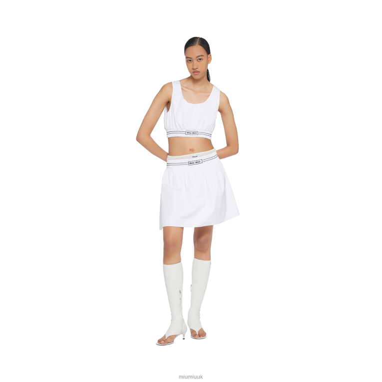 Ready To Wear Poplin Miniskirt Miu Miu XH28Z837 White