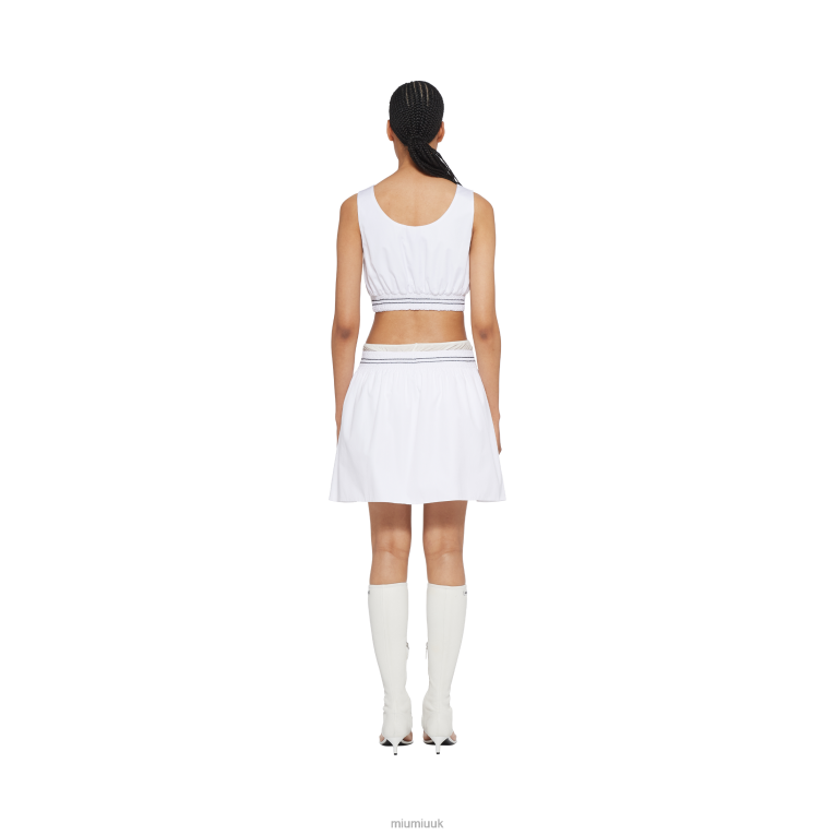 Ready To Wear Poplin Miniskirt Miu Miu XH28Z837 White