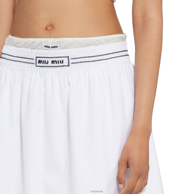 Ready To Wear Poplin Miniskirt Miu Miu XH28Z837 White