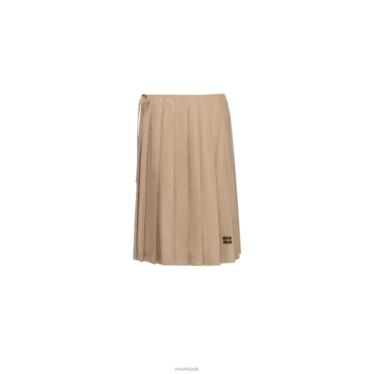 Ready To Wear Poplin Skirt Miu Miu XH28Z849 Clay Grey