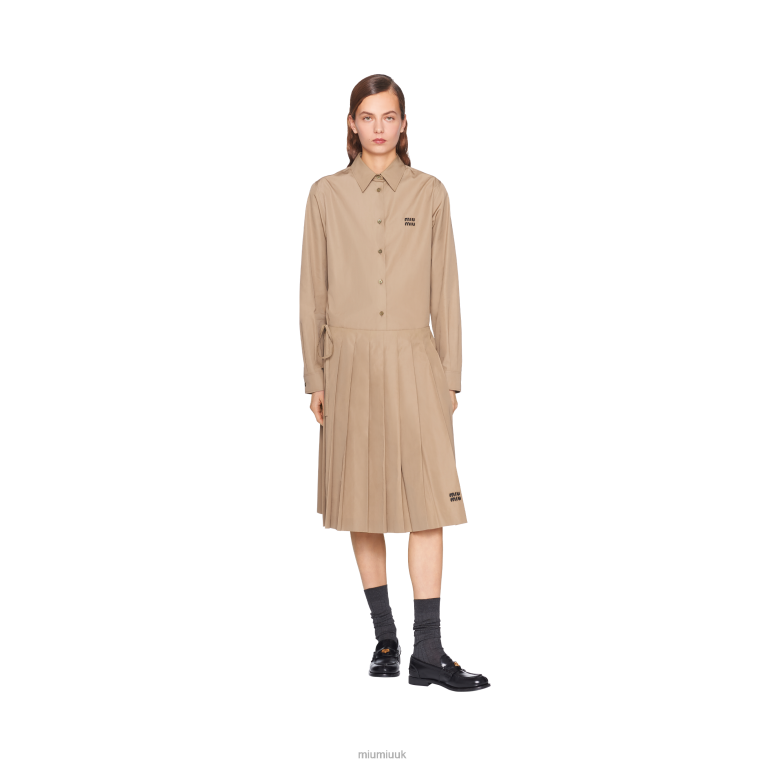 Ready To Wear Poplin Skirt Miu Miu XH28Z849 Clay Grey