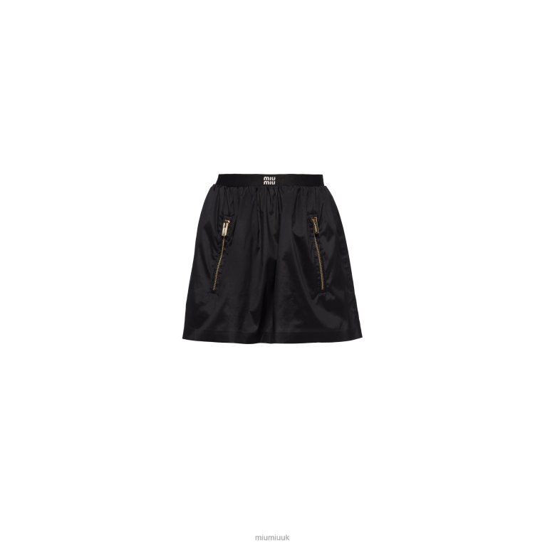 Ready To Wear Technical Silk Miniskirt Miu Miu XH28Z857 Black