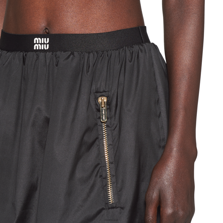 Ready To Wear Technical Silk Miniskirt Miu Miu XH28Z857 Black