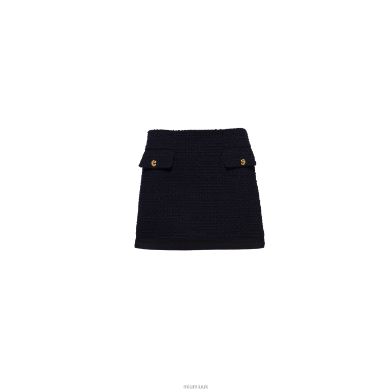 Ready To Wear Tweed Miniskirt Miu Miu XH28Z869 Navy