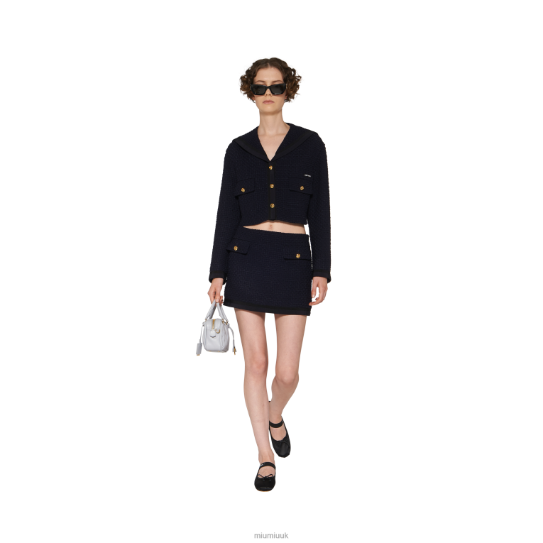 Ready To Wear Tweed Miniskirt Miu Miu XH28Z869 Navy