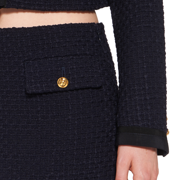 Ready To Wear Tweed Miniskirt Miu Miu XH28Z869 Navy