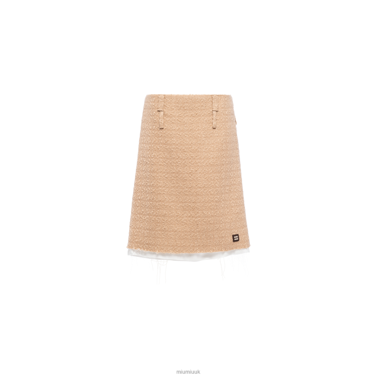 Ready To Wear Tweed Skirt Miu Miu XH28Z900 Camel Brown