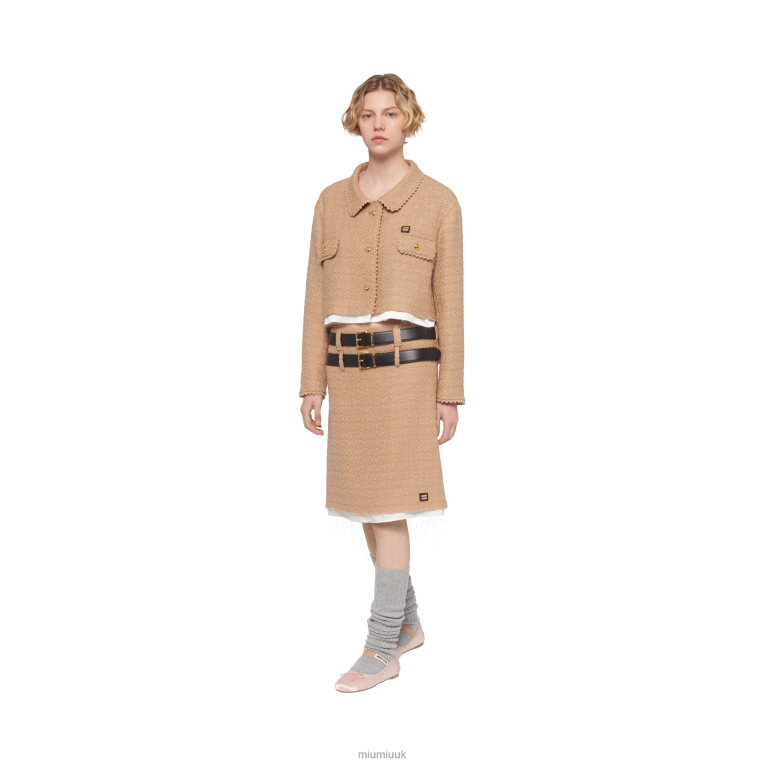 Ready To Wear Tweed Skirt Miu Miu XH28Z900 Camel Brown