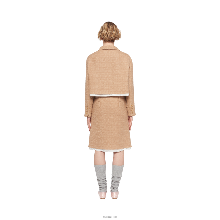 Ready To Wear Tweed Skirt Miu Miu XH28Z900 Camel Brown